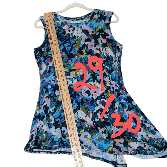 4/$25 LOGO layers summer multi color top sleeveless high low size medium - Picture 5 of 7